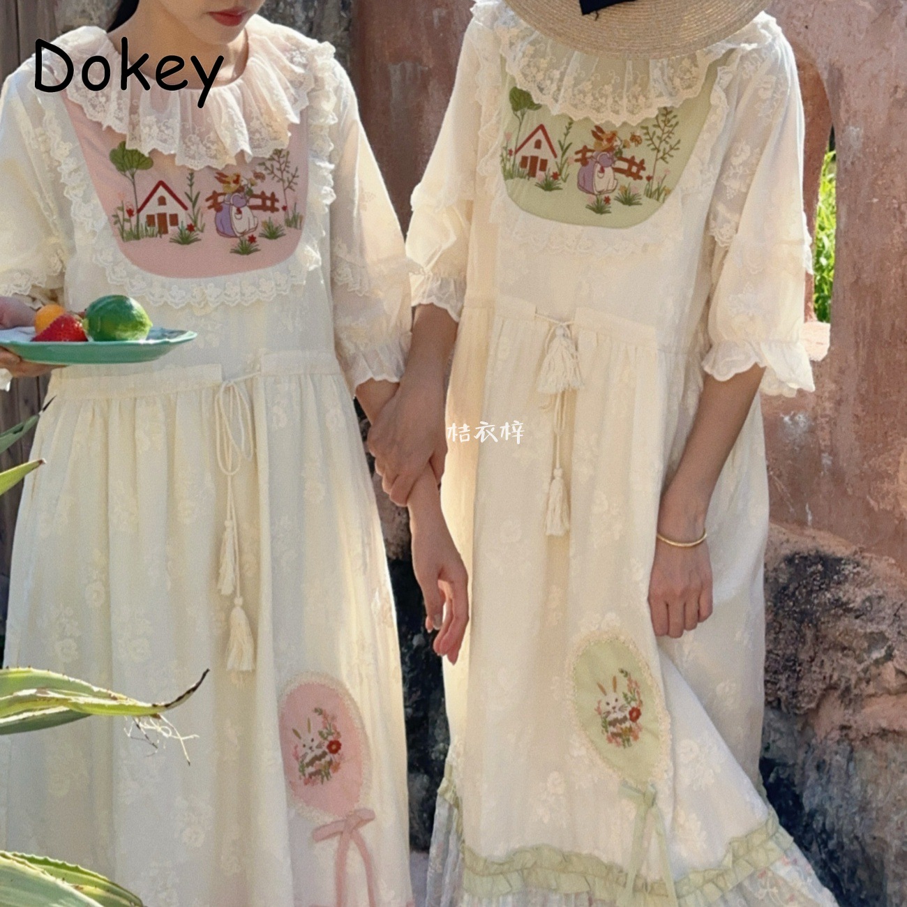 Gaun Midi Peri Bordir Bunga Vi - French Vintage Floral Midi Dress ulasan dan harga