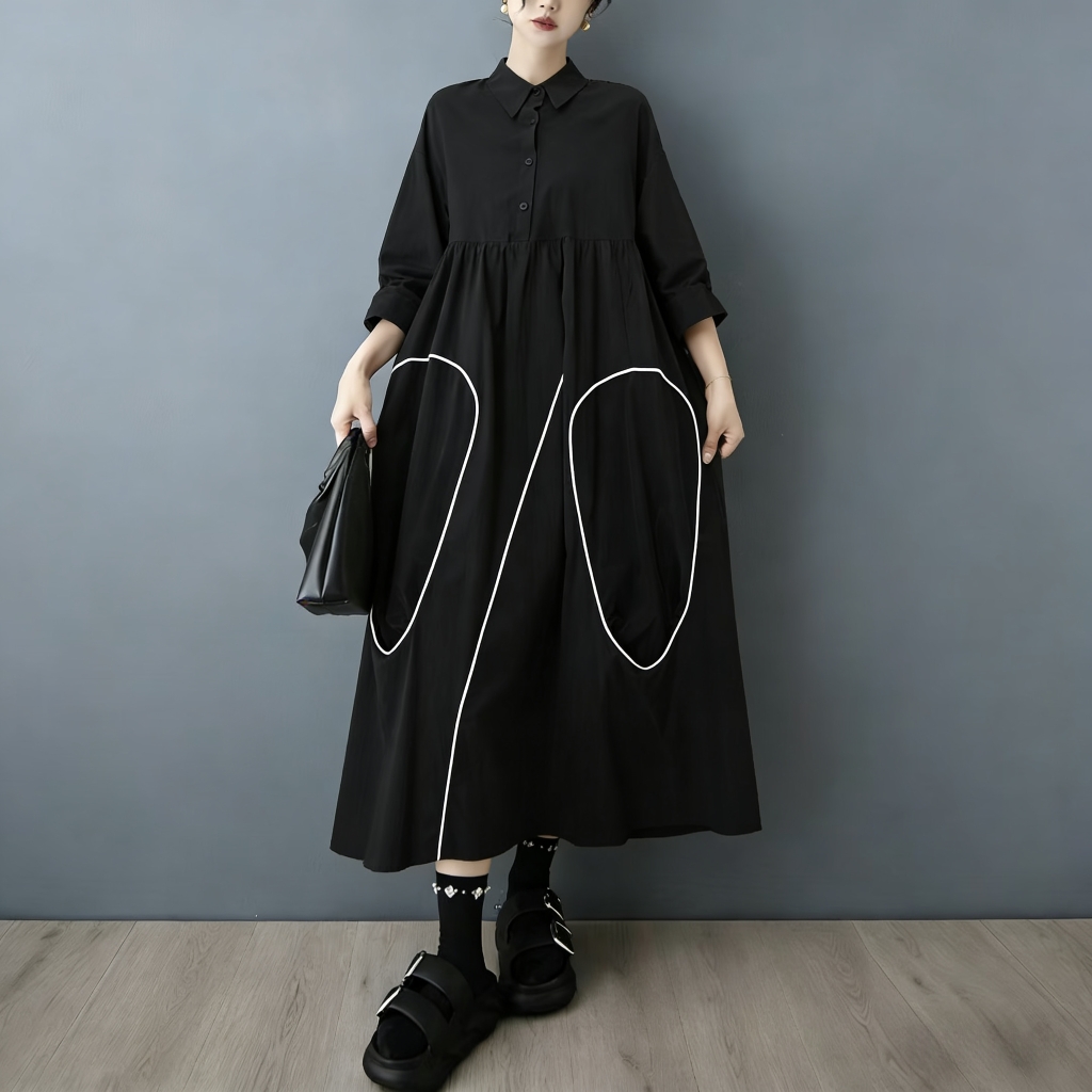 SuperAen, Koleksi Musim Semi d - Korean Style A Line Shirt Dress ulasan dan harga