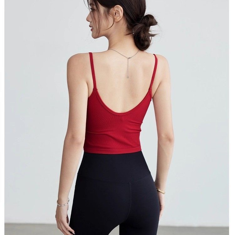 Tank Top Yoga Wanita Seamless  - Seamless Ribbed Workout Tank Top ulasan dan harga
