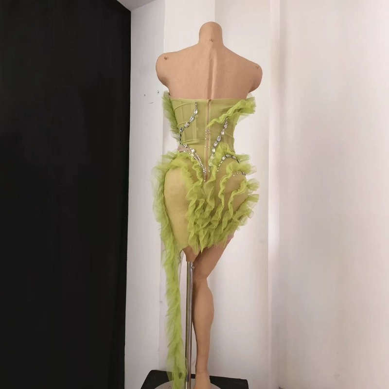 Gaun Mewah Berbahan Jaring Tra - Sparkly Rhinestone Club Party Dress ulasan dan harga